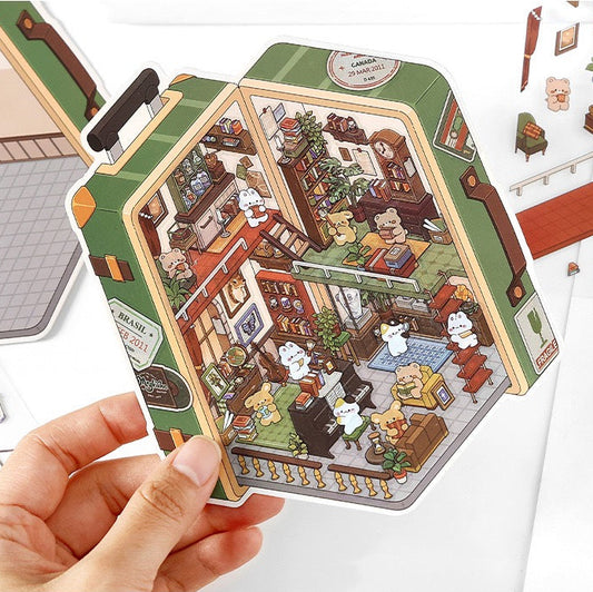 CRITTERS' TWO-STORY LUGGAGE RETREAT